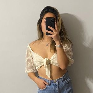 Boho front tie top